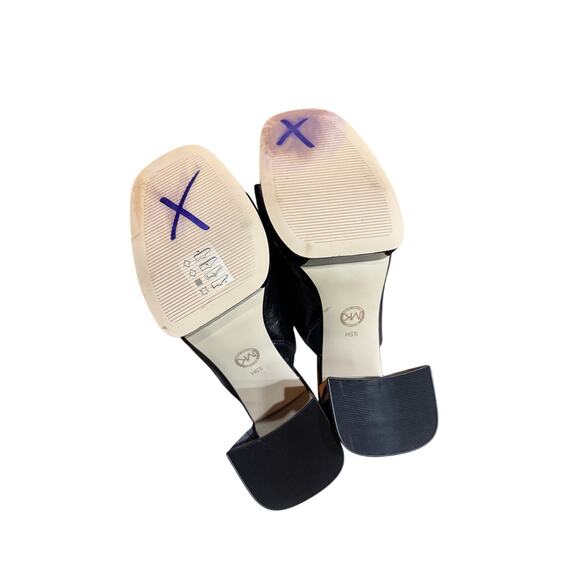 Michael Kors Celeste Mule Heels 9.5 Black Patent Leather Platform Square Toe - Picture 4 of 5